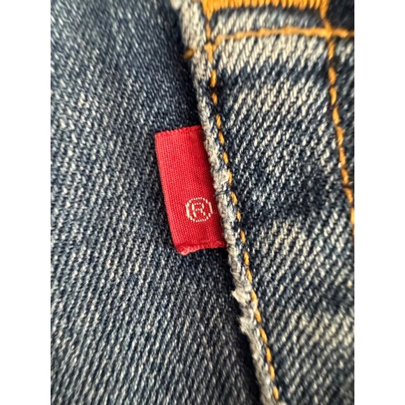 Levis 501 Original Button-Fly Jeans Straight Fit Distressed W34xL30 Medium Wash - Picture 8 of 8